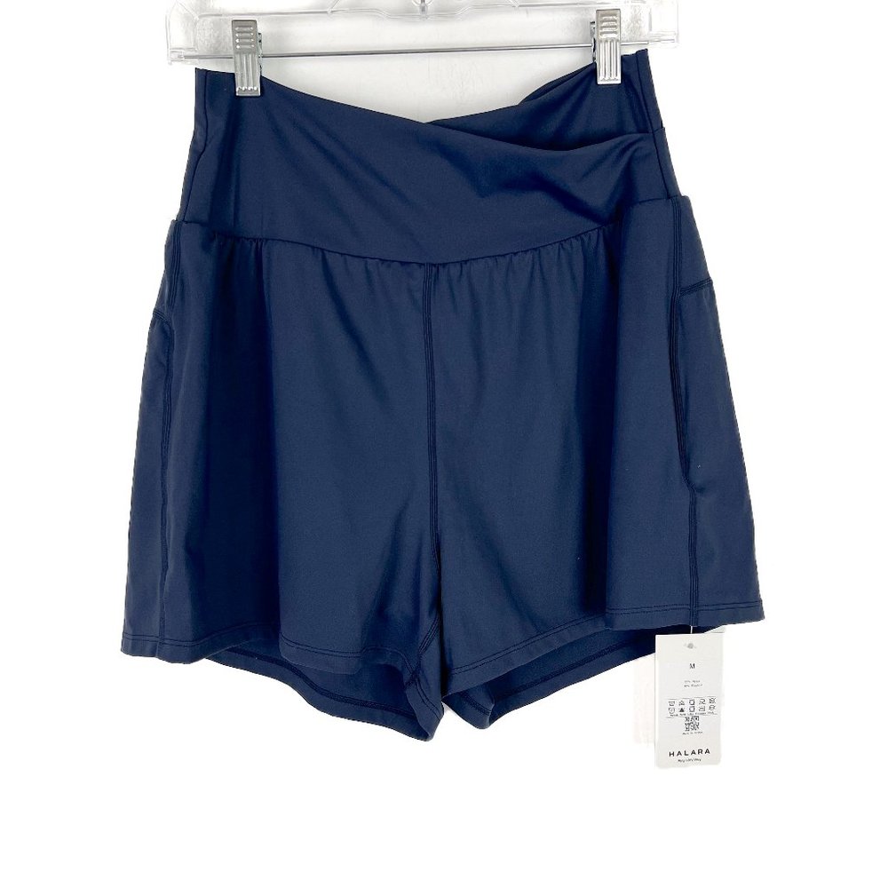 NWT HALARA High Waisted Crossover Side Pocket 2-in-1 Casual Shorts Size Medium M - Picture 2 of 12